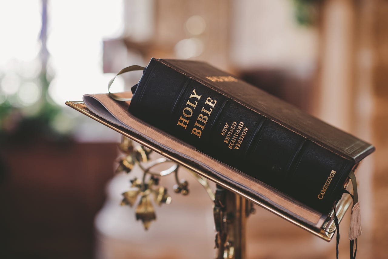 Bible on a lectern in church